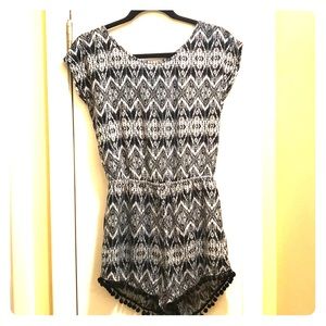 Black & White Tie Back Romper